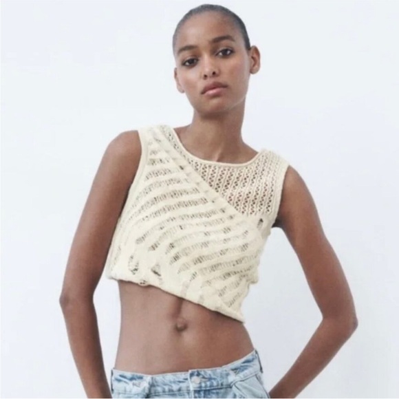 Zara Knitted Sweater with Side Cutout - Picture 1 of 7
